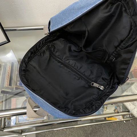 mtvrmall Denim Women Backpack Casual Travel Bagpack Backbag College Student School Bags for Teenager Girls Cowboy Rucksack blue Mochila