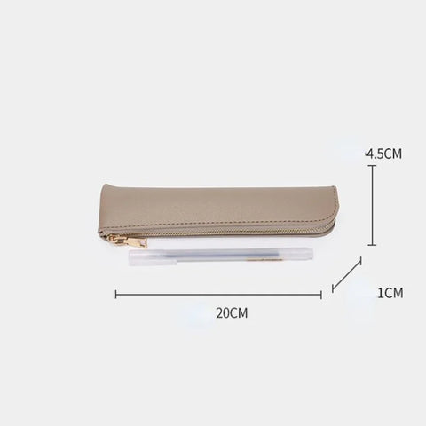 mtvrmall Simple Fountain Pen Sleeve Small PU Pen Bag Japanese Stationery Candy Color Zipper Pencil Pouch Student School Supplies