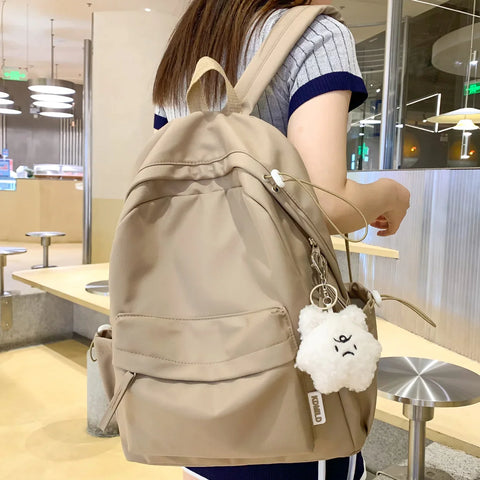 mtvrmall Fashion Backpack Female Kawaii SchoolBag Waterproof Girl Travel Nylon Laptop Cute BookBag Women Student Ladies Simplicity sac
