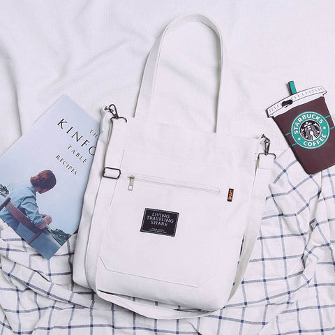 mtvrmall - Simple Women Package Print Cute Bear Canvas Bag Handbags Japanese Literary Shoulder Bag Casual Shopping Tote Girl Handbag