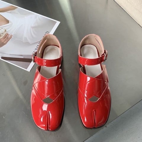 Mtvrmall - New Split Toe Flats Women Slip-On Casual Shoes Women Fashion Mary Janes Tabi Shoes Pig Hoof Shoes Woman Loafers chaussure femme