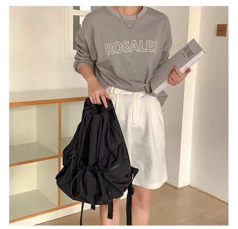 mtvrmall Fashion Ruched Drawstring Backpacks for Women Aesthetic Nylon Fabric Girl Backpack Light Weight Students Bag Travel Female Bag