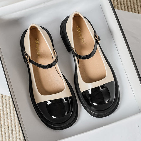 Mtvrmall -  spring new women's single shoes Casual Mary Jane leather shoes Fashion shallow mouth design loafers Large size 41-43