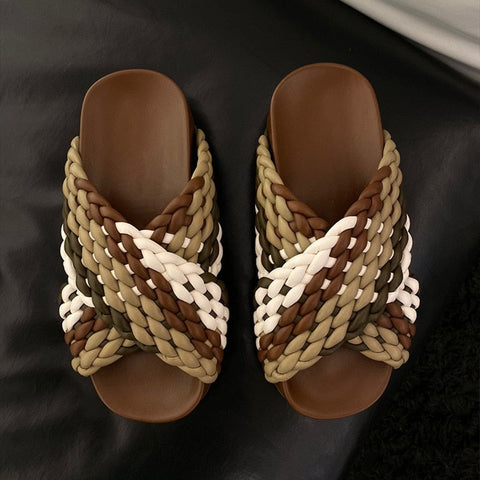 mtvrmall - Women Slides Women Summer Outdoor Beach Vacation Casual Flat Shoes  New Light Ladies Slippers Fashion Slippers Women