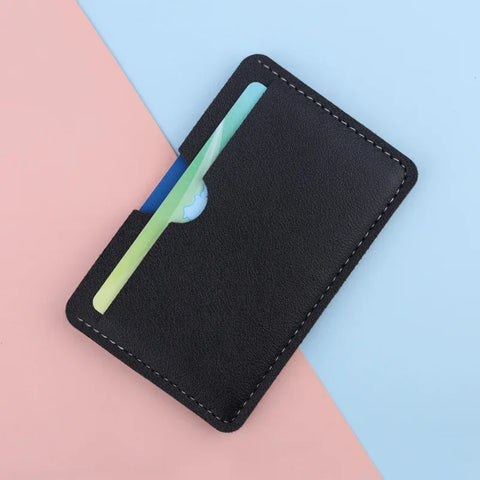 mtvrmall 3Card Slots Ultra-thin ID Credit Card Holder Card Wallet PU Leather Driver's License Cover Bank Card Case Student Meal Card Case