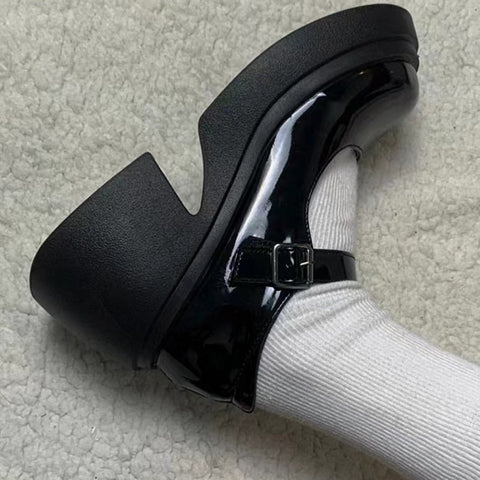 Mtvrmall - Platform Mary Jane Shoes  New Women's Shoes Women Thick Heels Trendy Street Lolita Shoes Round Toe Ankle Strap Shoes Pumps