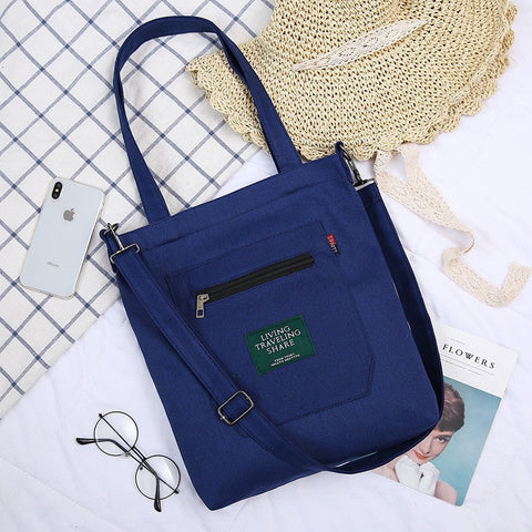 mtvrmall - Simple Women Package Print Cute Bear Canvas Bag Handbags Japanese Literary Shoulder Bag Casual Shopping Tote Girl Handbag