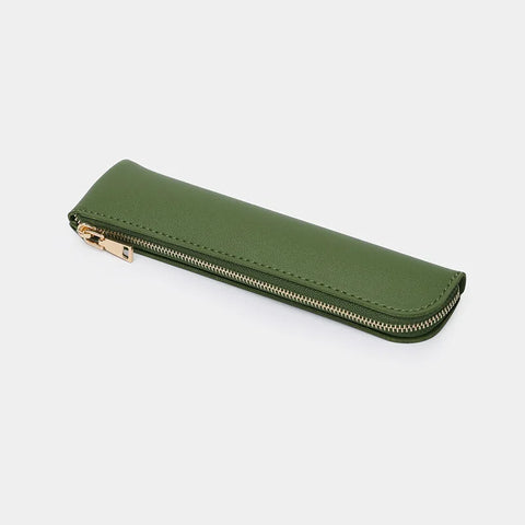 mtvrmall Simple Fountain Pen Sleeve Small PU Pen Bag Japanese Stationery Candy Color Zipper Pencil Pouch Student School Supplies