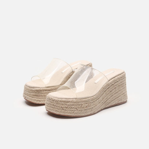 mtvrmall - Summer Wedges Slippers Women Platform High Heels Flip Flop Ladies Outdoor Beach Shoes Braided hemp Rope Wedge Slipper