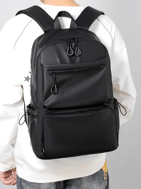 mtvrmall 14 Inch Polyester Men's Backpack Travel Commuting Double Back Leisure Computer Bag Splash-Proof Fashion Trend Students Schoolbag