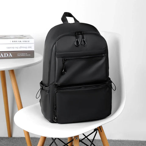 mtvrmall 14 Inch Polyester Men's Backpack Travel Commuting Double Back Leisure Computer Bag Splash-Proof Fashion Trend Students Schoolbag