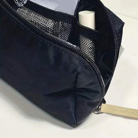 mtvrmall 1pc-Simple black canvas pencil case with large capacity stationery storage bag, school student supplies