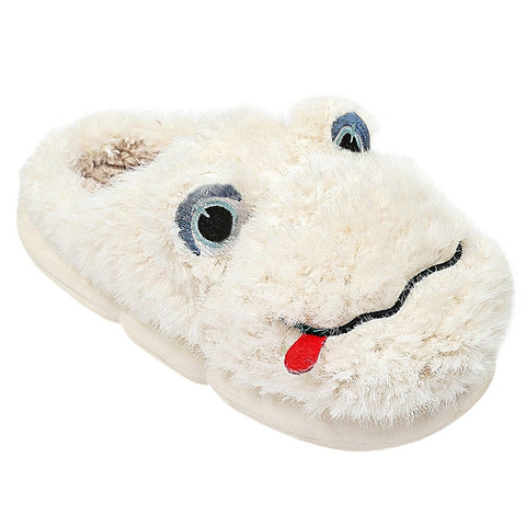 mtvrmall - Novelty Design Fur Slippers Warm Indoor Couple Shoes Cute Animal Autumn Outside Slides Fashion Women Men Plush Shoes
