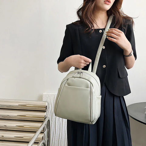 mtvrmall Mini Women's Backpack Retro Soft PU Leather Female Shoulder Crossbody Bag Small Students School Bags Rucksack for Girls Bookbags