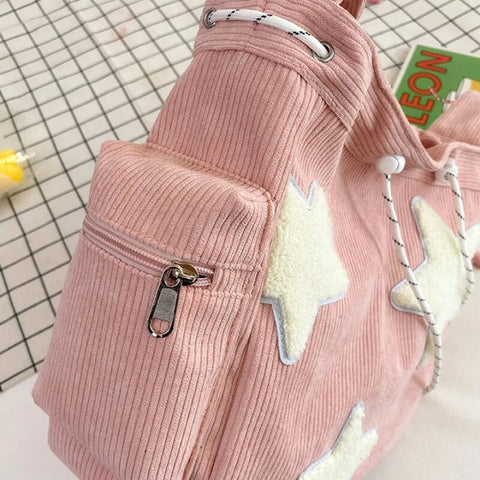 mtvrmall Girls Cute Star Print Shoulder Bags Women Japanese Casual Fashion Crossbody Bag Y2k Streetwear Tote Bags for College Student
