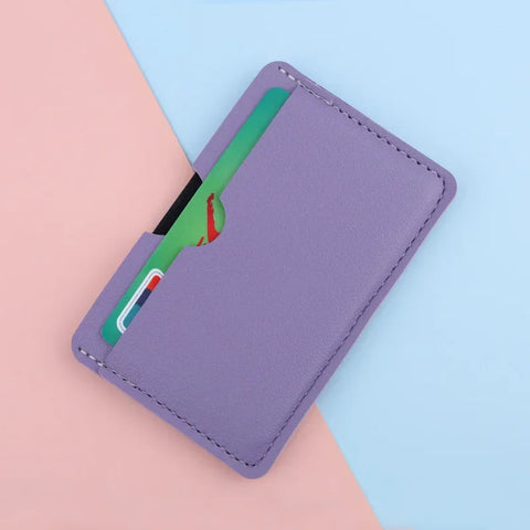 mtvrmall 3Card Slots Ultra-thin ID Credit Card Holder Card Wallet PU Leather Driver's License Cover Bank Card Case Student Meal Card Case