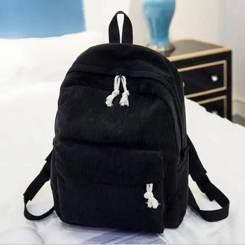 mtvrmall Fashion Backpack Corduroy Women Backpacks For Teenager Girls Student School Bag Backpack Striped Female Shoulder New Travel Bags
