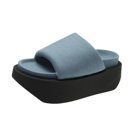 mtvrmall - Denim Rome Thick Women Slipper  Summer Platform Heels Casual Sport Beach Ladies Slides Fashion Dress Women Sandals Flip Flop