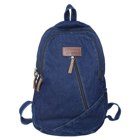 mtvrmall Fashion Denim Women's Backpack Simple Small Feminina Travel Backpack Casual Large Capacity Student School Bags For Girls