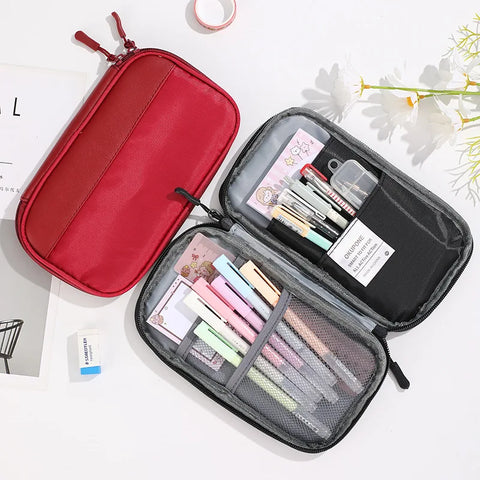 mtvrmall New Boys Large Capacity Oxford Multifunctional Pencil Bag Durable Pencil Case Multi-Layer Children Student School Storage Pouch