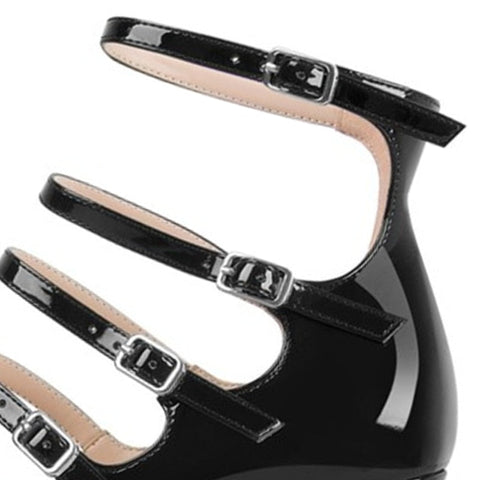 Mtvrmall - Women's New Spring and Autumn Casual High Heels Sexy Thick Sole High Heels Mary Jane Shoes Black Platform High Heels
