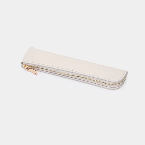 mtvrmall Simple Fountain Pen Sleeve Small PU Pen Bag Japanese Stationery Candy Color Zipper Pencil Pouch Student School Supplies