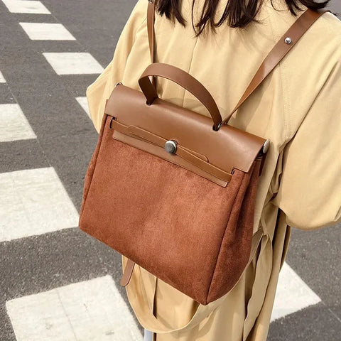 mtvrmall Matte PU Leather Women Backpacks large multifunctional female shoulder bag student backpack female school bag ladies big Totes