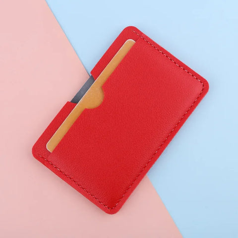 mtvrmall 3Card Slots Ultra-thin ID Credit Card Holder Card Wallet PU Leather Driver's License Cover Bank Card Case Student Meal Card Case