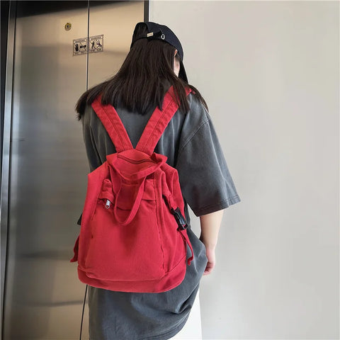 mtvrmall Brand Women Backpacks Green Canvas Rucksack Quality Laptop School Student Bag Female Daypack for Teen Girls feminina mochila