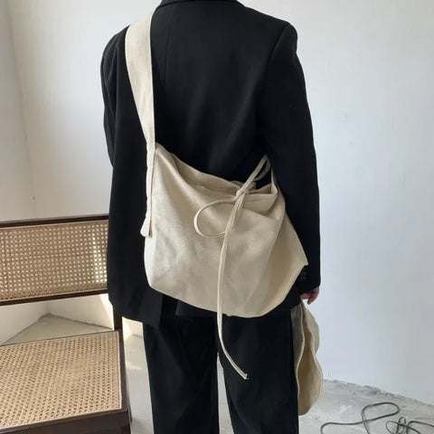 mtvrmall Women Leisure Bandage Crossbody Bag Canvas Shoulder Bags Female Multi-purpose Messenger Bag Student Bag Sac Courses Reutilisable