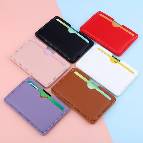 mtvrmall 3Card Slots Ultra-thin ID Credit Card Holder Card Wallet PU Leather Driver's License Cover Bank Card Case Student Meal Card Case