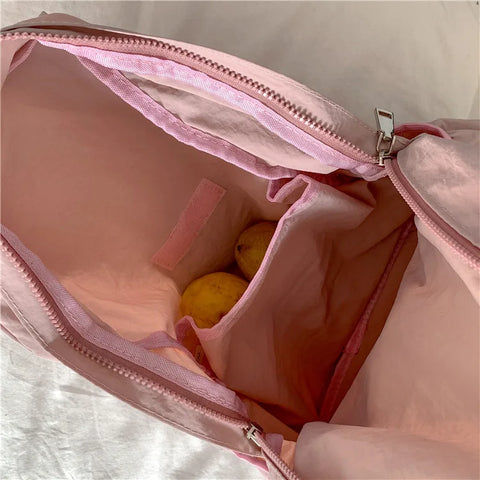mtvrmall Kpop Drawsting Backpacks for Women Casual Soft Nylon Lady Backpack Light Students Bag Large Capacity Travel Sac Daypack bagpack