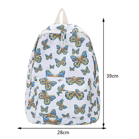 mtvrmall Nylon Student Schoolbag Women Backpack for Grils Teens Book Bag School Backpack Butterfly Waterproof Women Laptop Backpack