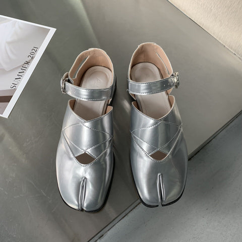 Mtvrmall - New Split Toe Flats Women Slip-On Casual Shoes Women Fashion Mary Janes Tabi Shoes Pig Hoof Shoes Woman Loafers chaussure femme