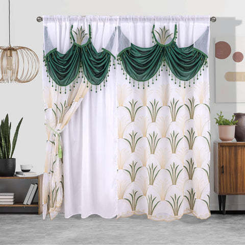 1pc Embroidered Double Layer Curtain - Enhance Home Decor with Thermal Insulation, Light Blocking, and Privacy - Suitable for Living Room, Bedroom, 52X84in