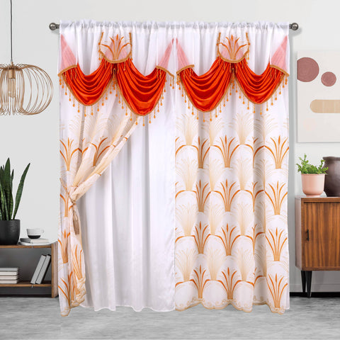 1pc Embroidered Double Layer Curtain - Enhance Home Decor with Thermal Insulation, Light Blocking, and Privacy - Suitable for Living Room, Bedroom, 52X84in