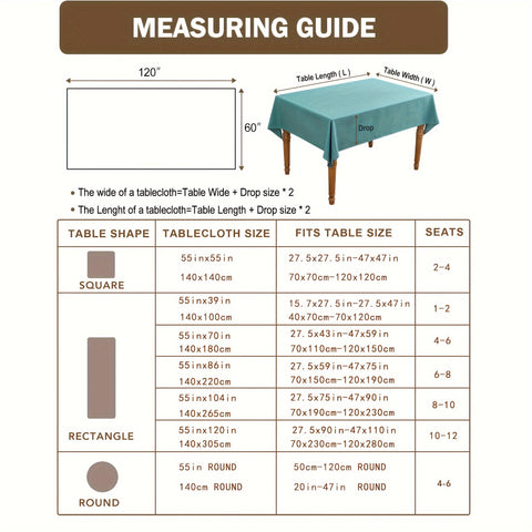 1pc Khaki Rectangular Polyester Fabric Tablecloth - Waterproof, Spill Resistant, Wrinkle-Free Tablecloths for Halloween, Thanksgiving, Party, Restaurant Decoration - Easy Care, Durable, and Versatile