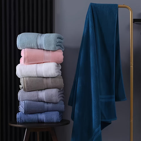 1pc Luxurious Cotton Bath Towel - Ultra-Absorbent, Quick-Drying, Super Soft, and Skin-Friendly for Comfortable Bathing Experience - Ideal for Home Bathroom, Perfect Bathroom Supplies for Daily Use