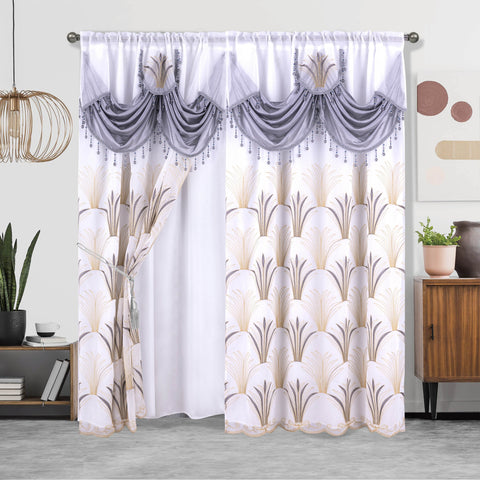 1pc Embroidered Double Layer Curtain - Enhance Home Decor with Thermal Insulation, Light Blocking, and Privacy - Suitable for Living Room, Bedroom, 52X84in