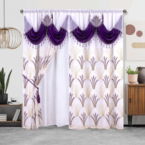 1pc Embroidered Double Layer Curtain - Enhance Home Decor with Thermal Insulation, Light Blocking, and Privacy - Suitable for Living Room, Bedroom, 52X84in