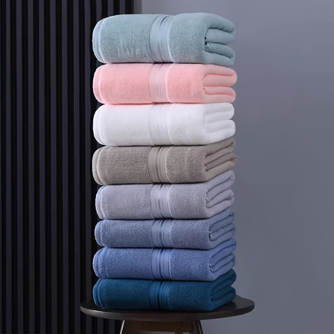 1pc Luxurious Cotton Bath Towel - Ultra-Absorbent, Quick-Drying, Super Soft, and Skin-Friendly for Comfortable Bathing Experience - Ideal for Home Bathroom, Perfect Bathroom Supplies for Daily Use