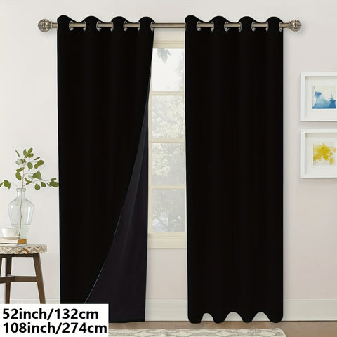 1panel Blackout Curtain With Coated Insulation Simple Grommet Top Curtain For Bedroom Curtains Living Room Home Decoration