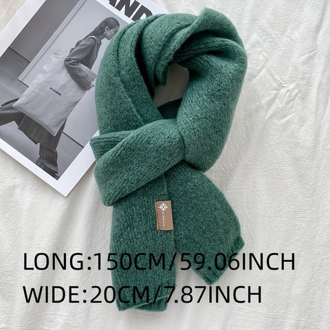 1pc Cross Knitted Fashionable Scarf With Neck Protection And Warmth, Suitable For Daily Use