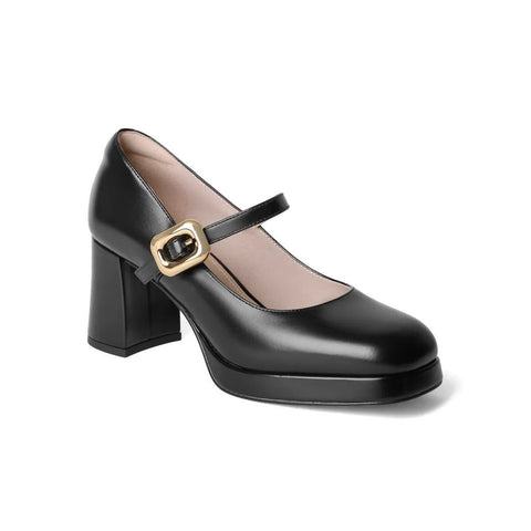 Mtvrmall - Women Minimalist Chunky Heeld Mary Janes