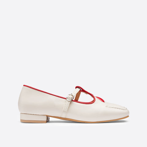 Mtvrmall - Women Retro Heart Color Matching Mary Janes