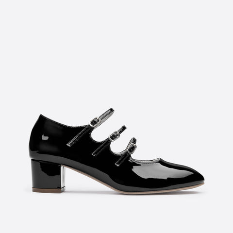 Mtvrmall - Women Ornament Tabbed Straps Heeled Mary Janes