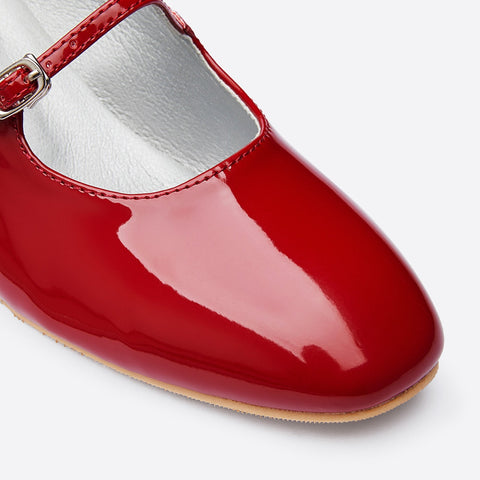 Mtvrmall - Women Ornament Tabbed Straps Heeled Mary Janes
