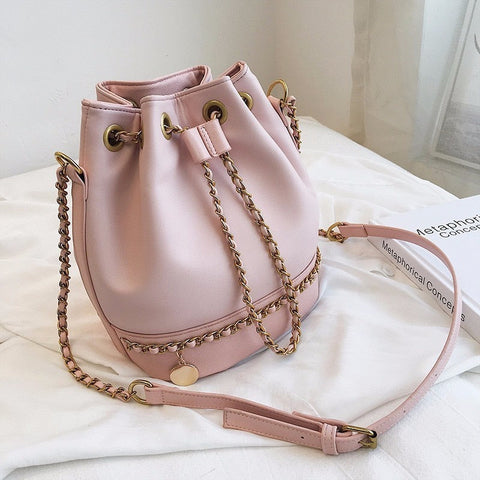 Mtvrmall - Women Bag PU Leather Shoulder Bag Fashion Chain Bucket Bag Bolsa Feminina Luxury Handbags Women Bags Designer Bolsos Mujer