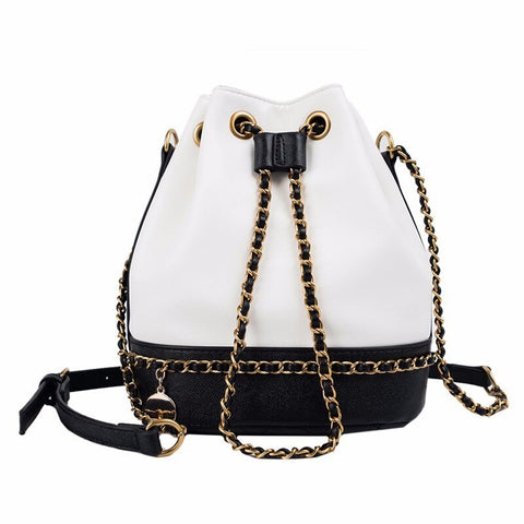 Mtvrmall - Women Bag PU Leather Shoulder Bag Fashion Chain Bucket Bag Bolsa Feminina Luxury Handbags Women Bags Designer Bolsos Mujer