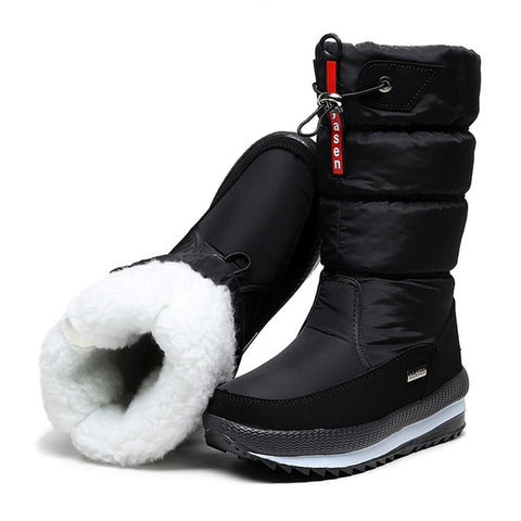 Mtvrmall - Women Snow Boots Platform Winter Boots Thick Plush Waterproof Non-slip Boots Fashion Women Winter Shoes Warm Fur Botas mujer